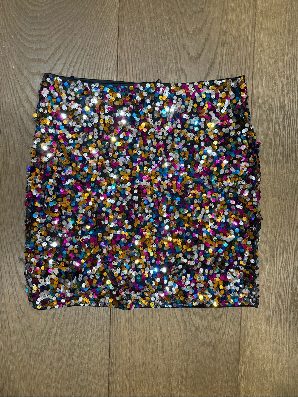 SHEIN Multicolor Sequin Bodycon Mini Skirt Sparkly Party - Medium